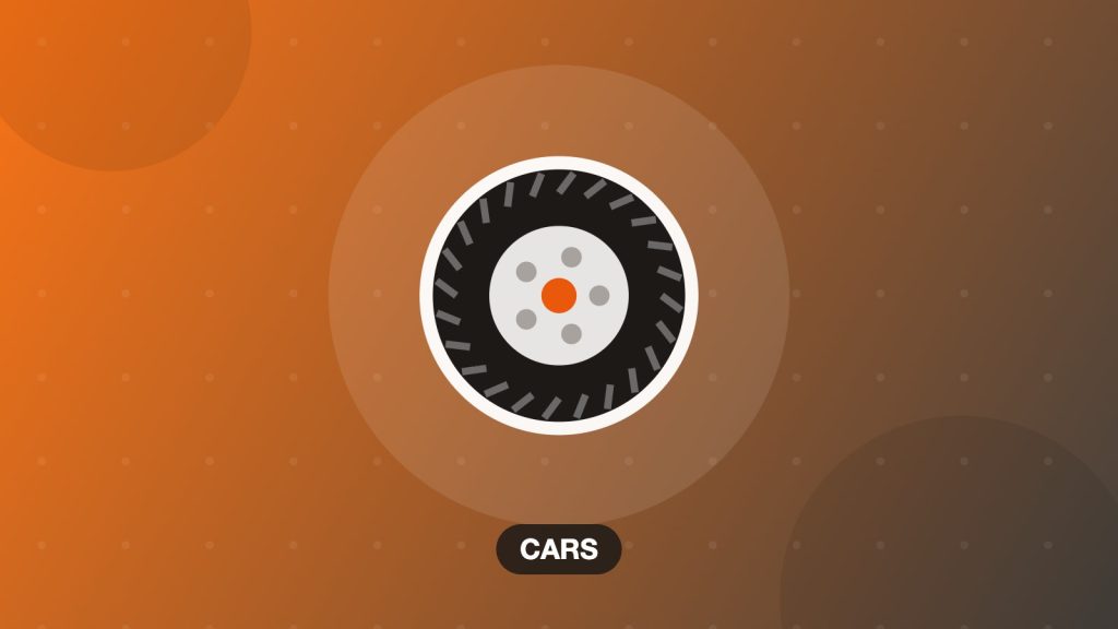 Illustration of a wheel and tire on an orange background, motorbike tire check topic