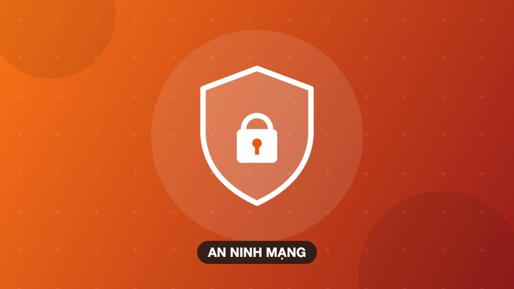 Minh họa tấm khiên có ổ khóa trên nền cam, chủ đề tin nhắn lừa đảo