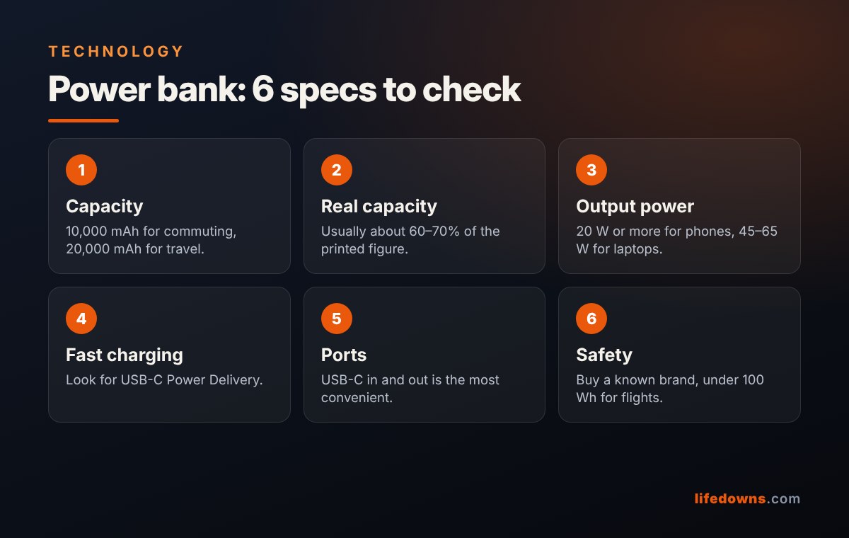 Power bank: 6 specs to check