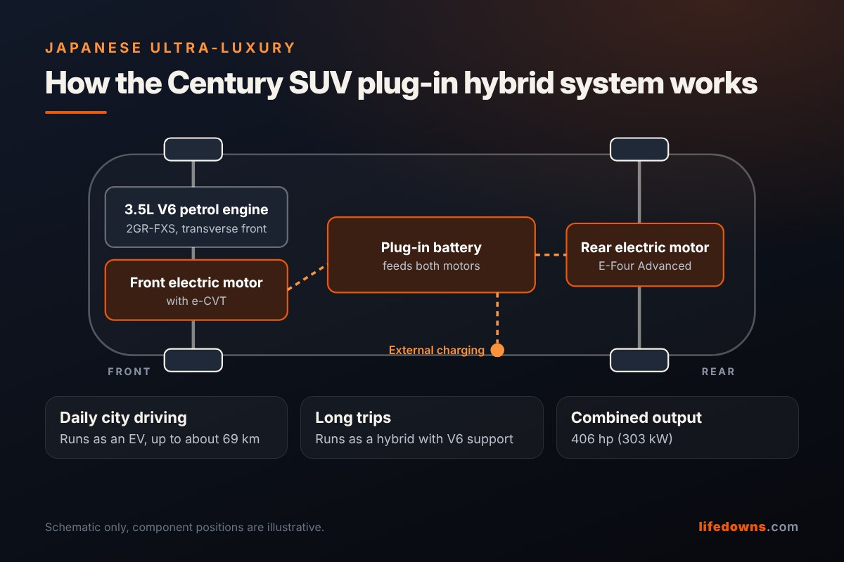 Toyota Century SUV plug-in hybrid system diagram